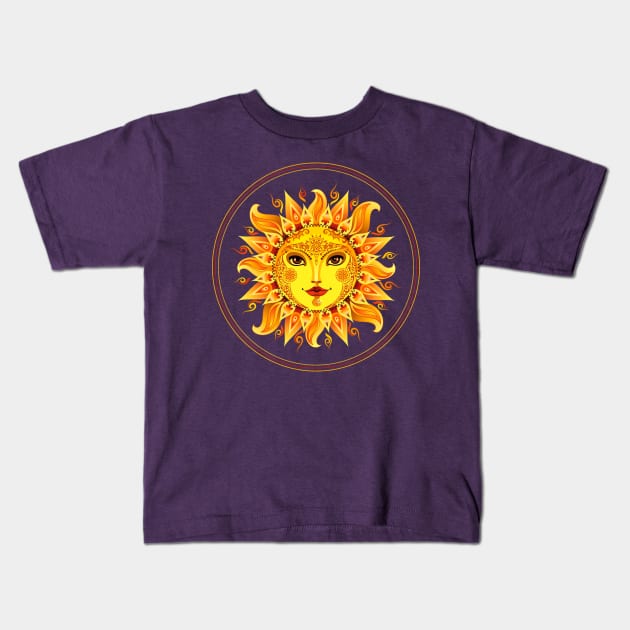 Smiling sun Goddess Kids T-Shirt by pickledpossums